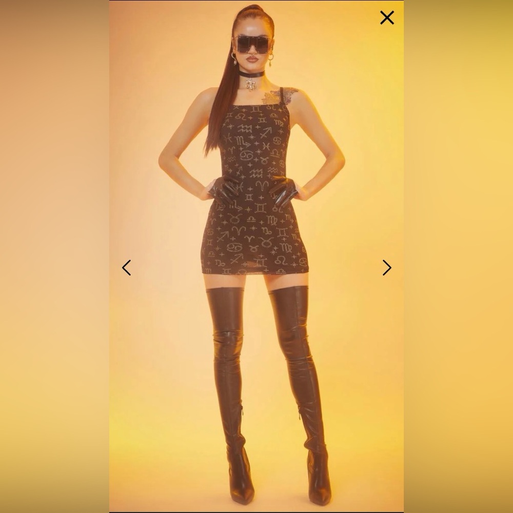 Horoscope black mini dress